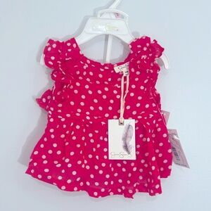Jessica Simpson Baby Girl Pink Polka Dot 2-Piece Set